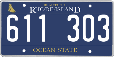 RI license plate 611303