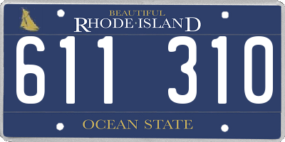 RI license plate 611310