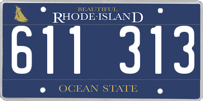 RI license plate 611313