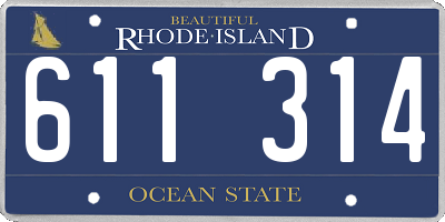 RI license plate 611314