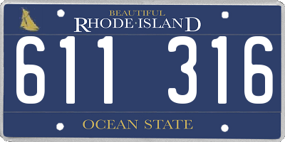 RI license plate 611316