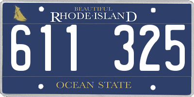 RI license plate 611325