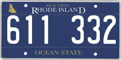 RI license plate 611332
