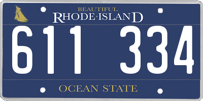 RI license plate 611334
