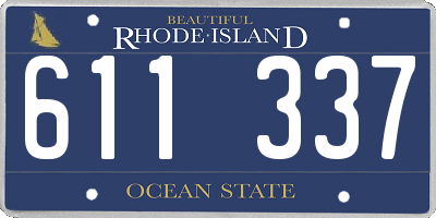RI license plate 611337