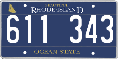 RI license plate 611343