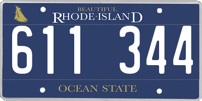RI license plate 611344