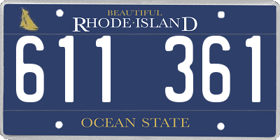 RI license plate 611361