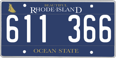 RI license plate 611366