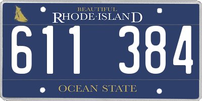 RI license plate 611384