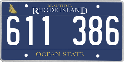 RI license plate 611386