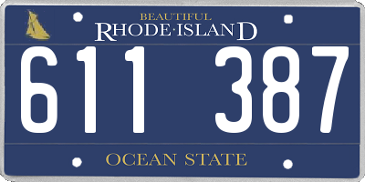 RI license plate 611387