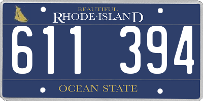 RI license plate 611394