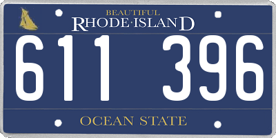 RI license plate 611396