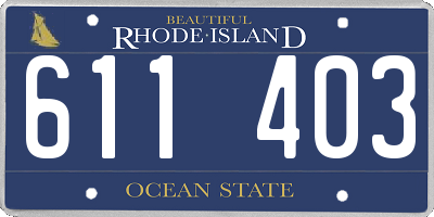 RI license plate 611403