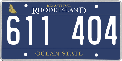 RI license plate 611404