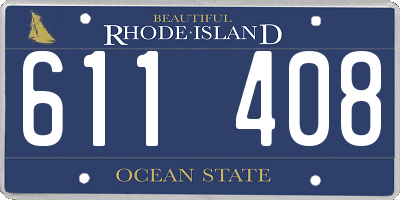 RI license plate 611408