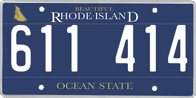 RI license plate 611414
