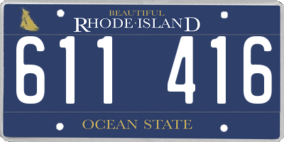 RI license plate 611416
