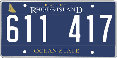 RI license plate 611417