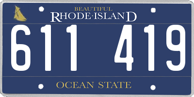 RI license plate 611419