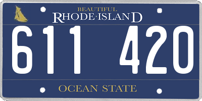 RI license plate 611420