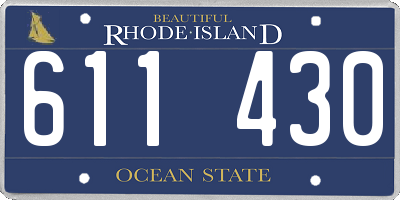 RI license plate 611430