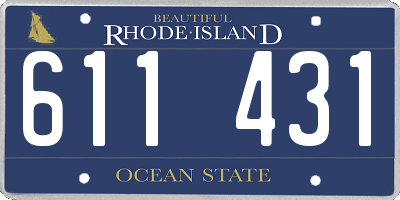 RI license plate 611431