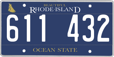 RI license plate 611432