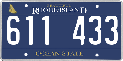 RI license plate 611433