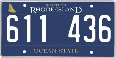 RI license plate 611436
