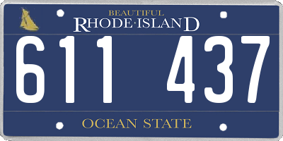 RI license plate 611437