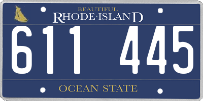 RI license plate 611445