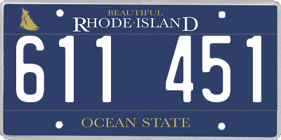 RI license plate 611451