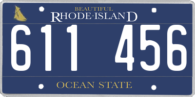 RI license plate 611456