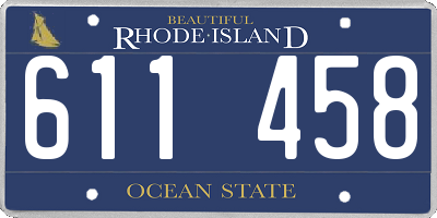 RI license plate 611458
