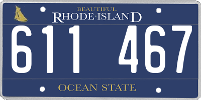 RI license plate 611467