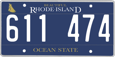 RI license plate 611474