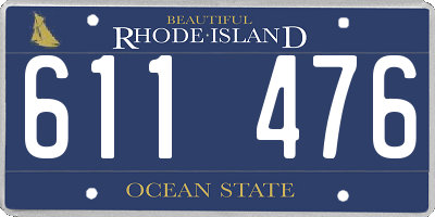 RI license plate 611476