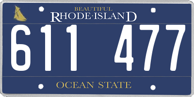 RI license plate 611477