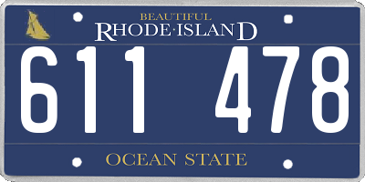 RI license plate 611478