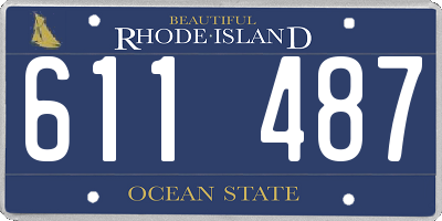 RI license plate 611487