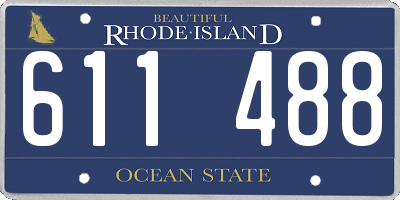 RI license plate 611488