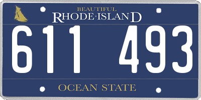 RI license plate 611493