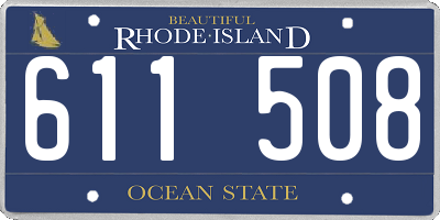 RI license plate 611508