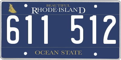 RI license plate 611512