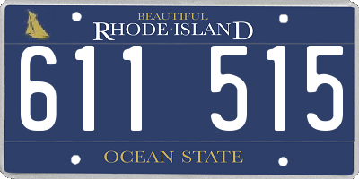 RI license plate 611515
