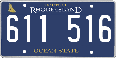 RI license plate 611516