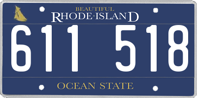 RI license plate 611518