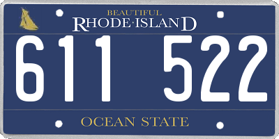 RI license plate 611522